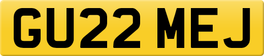 GU22 MEJ private number plate